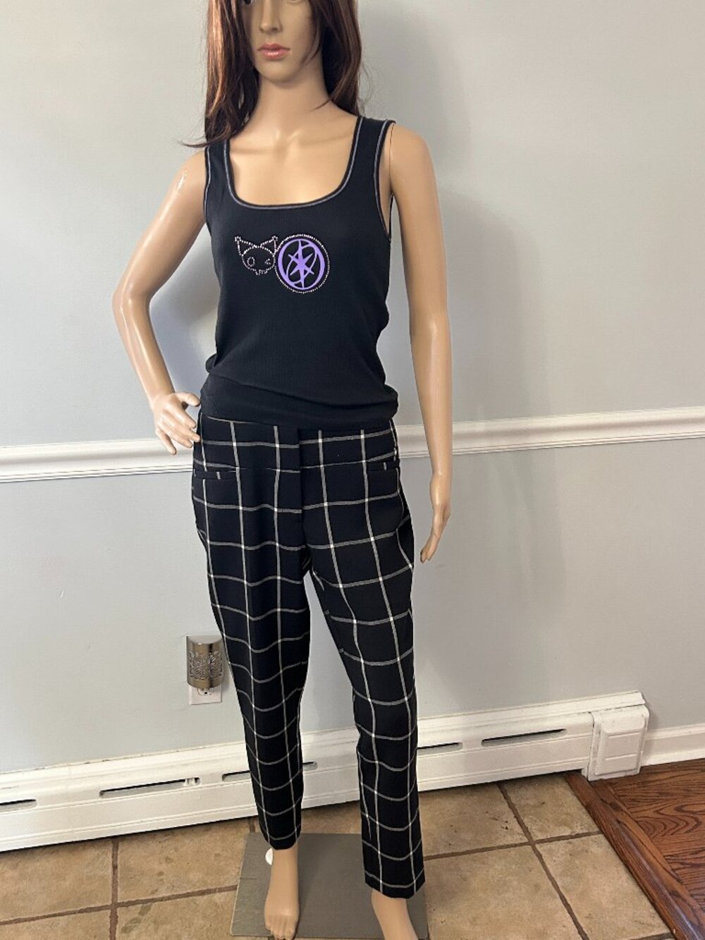 LOFT by Ann Taylor Julie Skinny Black/White Block Pants NWT Size 4